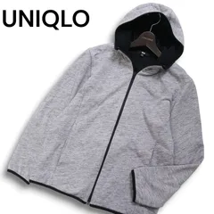 UNIQLO ユニクロ 秋冬 裏起毛 フリース★ ジップ フーディー パーカー Sz.M メンズ 灰 グレー
