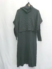 ◇ ◎●未使用●⊆ モーメントプラス シック系 タートルネックベスト ワンピース サイズM ブラック系 レディース E  【1505130003970】