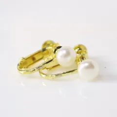 淡水パール 6mm 天然石 艶 イヤリング