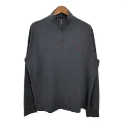 Polo by Ralph Lauren ポロ ラルフローレン ハーフジップ コットンセーター 大きいサイズ グレー (メンズ XXL) 中古 古着 T4329