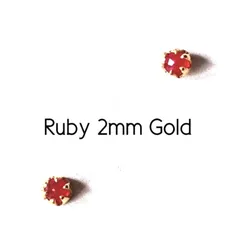 【極小2mmゴールド】ルビーの１粒ピアス
