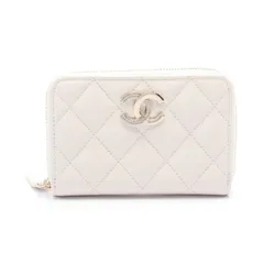 シャネル CHANEL ラウンド財布 マトラッセ ココマーク ホワイト キャビアスキン(グレインドカーフ) マトラッセ コインケース レディース Used Aのサムネイル