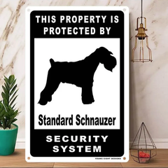 雑貨【Standard Schnauzer/オーストラリアン・シルキー・テリア】  Dog ドッグ  犬    メタルポスタ―　Security  セキュリティー 警告  ヤードサイン メタルプレート  ブリキ看板  -198
