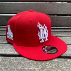 海外限定 9FIFTY ニューエラ LA Dodgers ロサンゼルス ドジャース スナップバックキャップ 炎 レッドフレイム (950-247)