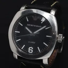 稼動 QZ エンポリオアルマーニ X-LARGE AR-5801 黒文字盤 レディース腕時計 KRK 2000000 NSK