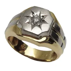 Pt900プラチナ 印台  リング・指輪 ダイヤモンド0.68ct 18.7g 27号 メンズ