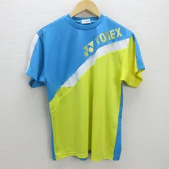 H■ヨネックス/YONEX 半袖プラクティスシャツ トレーニングウェア【M】水色黄/MENS■93【中古】