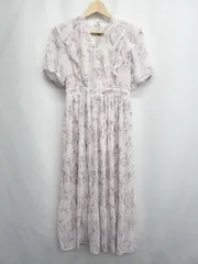 ◇ ⊂ MERCURYDUO マーキュリーデュオ 花柄 半袖 ロング丈 フレア ワンピース サイズS ピンク レディース E  【1507010009836】