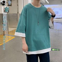 送料無料　フェイク・レイヤード メンズ Tシャツ tシャツ デザインTシャツ スーツ メンズシャツ カジュアルシャツ カットソー トップス 夏 シンプル 文字