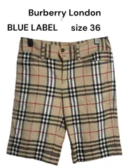 【美品】Burberry London BLUE LABEL ベージュノバチェックハーフパンツ サイズ36