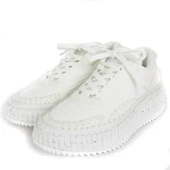 クロエ CHLOE NAMA リサイクルメッシュ ダットスニーカー 厚底 CHC22S579Y0101 白 ホワイト 37 24cm相当 靴のサムネイル