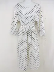 ◇ KBF+ アーバンリサーチ ドット 水玉 長袖 ロング ワンピース サイズONE ホワイト ブラック レディース  【中古】 【1109240008964】