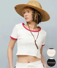 【ムラスポ公式】新品 ROXY ロキシー 半袖 Tシャツ レディース リンガーシャツ クロップド丈 ショート丈 RST252624M