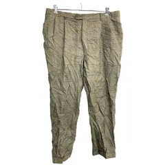 TOMMY HILFIGER スラックス W40 トミーヒルフィガー チェック ビッグサイズ ブラウン ウール 古着卸 アメリカ仕入 2403-164