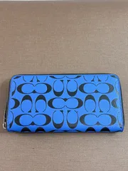 【極美品】コーチ 財布 長財布 COACH アコーディオンウォレット シグネチャー ラウンドファスナー