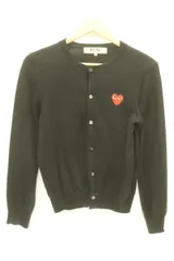 PLAY COMME des GARCONS カーディガン XS 黒 【古着】【中古】 プレイ コムデギャルソンPLAY COMME des GARCONS ハートワッペン