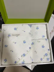 Hotman ホットマン 青薔薇刺繍 バスタオル フェイスタオル ハンドタオルセット 3枚組 未使用