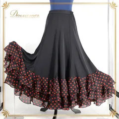 フラメンコ衣装ファルダとピキージョ　赤/オレンジ/黒　ロングファルダ フラメンコ衣装ファルダとピキージョ 赤/オレンジ/黒 ロングファルダ