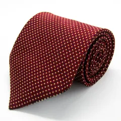 マリオヴァレンティノ ブランド ネクタイ シルク 小紋柄 総柄 ワイドタイ PO メンズ レッド MARIO VALENTINO 【中古】