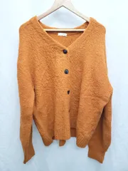 ◇ ⊇ apres jour mignon アプレジュールミニョン 長袖 ニット カーディガン サイズF オレンジ系 レディース P  【1407260043645】