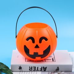 ミニカゴ ハロウィン キャンディカゴ 6個セット 大 中 小 キャンディ カゴ 蓋なし ライト アップ キャンディ バケツ ランタン カボチャ オレンジ 丸い min#