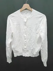 ◇ Θ PLST プラステ 薄手 長袖 カーディガン サイズL ホワイト レディース P  【1409250014505】