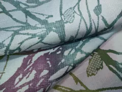 平和屋着物●上質な小紋　紬地　枝葉文　正絹　逸品　CAAW3168ut