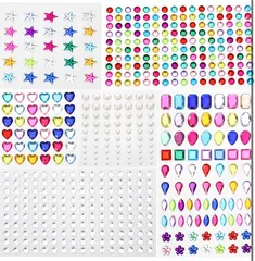 Feyummy ラインストーンステッカー 貼り紙 ジュエルステッカー 3Dネイルシール キラキラ シールカラフル デコパーツ 自己粘着性 DIY手作り 手芸用品材料 ハンドメイド アクセサリー 6枚セット