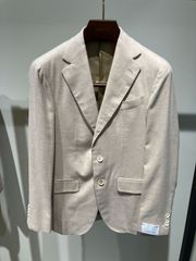 【新品】CARUSO Single-Breasted Premium Cotton Blazer in Off White　メンズ　ブレザー　白　オフホワイト