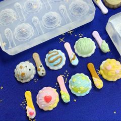 シリコンモールド　アイス　スプーン　アイスクリーム　キーホルダー　装飾　レジン