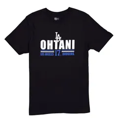 ニューエラ：LOS ANGELES DODGERS - SHOHEI OHTANI BLACK Tシャツ (大谷翔平/ドジャース/ブラック)【MLB公式ライセンス商品】