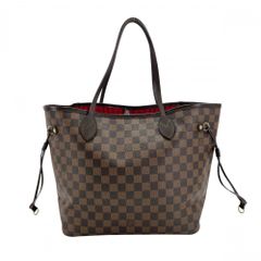 ルイヴィトン トートバッグ レディース ネヴァーフルMM ハンドバッグ 肩掛け LOUIS VUITTON N51105 ダミエキャンバス ブラウン 茶 ゴールド金具【中古品】