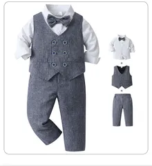 子供服 キッズ フォーマル スーツ ブレザー 男の子 ベビー服 3点セットベスト シャツ パンツ 卒園式 入園式 七五三 お宮参り タキシード風 結婚式 入学式 80 90 100 110 120 130cm