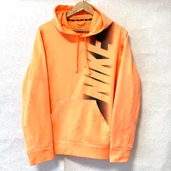 (^w^)b NIKE ナイキ THERMA-FIT トレーニングウェア 長袖 スウェット パーカー フーディ 裏起毛 プルオーバー フロントポケット ストリート スポーティ 爽やか トップス 蛍光オレンジ メンズ 男性 サイズ M