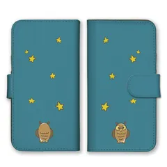 AQUOS R9 SH-51E ケース 手帳型 アクオス R9 スマホケース 携帯ケース フクロウ 梟 ミミズク 星空 夜空 月 イラスト 絵 おしゃれ 可愛い ネイビー 大人 カラー07