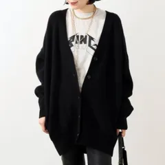 AP STUDIO (エーピーステュディオ) 21080586212030 リブオーバーサイズ カーディガン レディース ブラック FREE