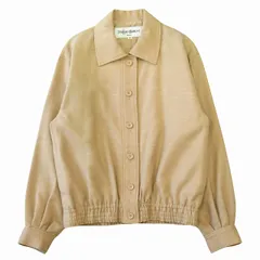イヴサンローラン vintage YVES SAINT LAURENT アンゴラ混 ジャケット ブルゾン オールド ヴィンテージ ビンテージ アーカイブ サイズM ベージュ レディースのサムネイル