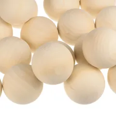 uxcell 5個 丸い木のボール 直径40mmの未仕上げの無垢の木製球体 DIYクラフトプロジェクトやアートオーナメント用のナチュラルクラフトボール