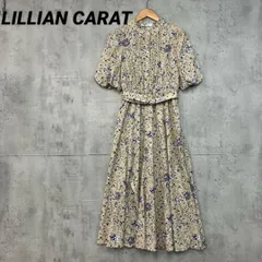 LILLIAN CARAT スパークフラワーピンタックデザインワンピース ★ ■◇