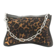アレキサンダーワン ALEXANDER WANG ハンドバッグ ミニバッグ ポーチ ヒョウ柄 レオパード チェーン ナイロン 黒 ブラック 茶 ブラウン /AN7 ■GY18のサムネイル