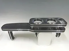 30ヴェルファイア/アルファード前期（15/1～) フロントテーブル 携帯右　大型スマホ対応　ブラックウッド　BKｘシルバー日本製