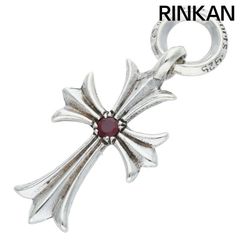 クロムハーツ  TINY CH CROSS 1RUBY/タイニーCHクロス 1ルビー/オールドチャーム/シルバーネックレストップ メンズ