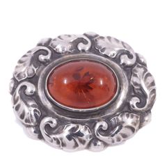 GEORG JENSEN ジョージジェンセン 60 ブローチ シルバー925/琥珀【いおき質店】