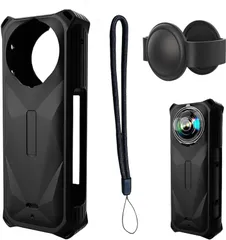 新品 Taoricup Insta360 X5 対応 保護ケース 保護カバー レンズカバー レンズキャップ ガード キャップ アクセサリー Insta360 X5 専用 シリコンケース オールラウンド 防塵・耐落下性 (Black)のサムネイル