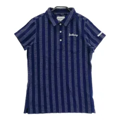 サイズ：2 JACK BUNNY ジャックバニー  半袖ポロシャツ ストライプ柄 ネイビー系 [240101271553]# ゴルフウェア レディース ストスト