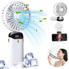 ハンディー5000mAh大容量 20dB静音 5段階風量調節 手持ち扇風機 ミニ扇風機 usb充電式扇風機 小型扇風機 軽量で便利 ポータブルファン ハンディファン スタンド TRAOO 首かけ 最大20時間動作4in1機能搭載 手持ち 卓上 首掛け扇風機 熱