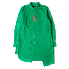 COMME des GARCONS HOMME PLUS コムデギャルソン オムプリュス シャツ サイズ:M 24SS カーブ スイッチング ブロード ロング ドレス シャツ パラキートグリーン 日本製 トップス カジュアルシャツ【メンズ】
