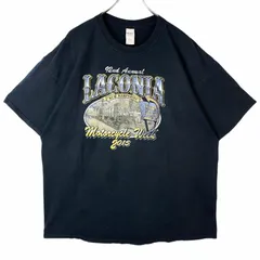 ギルダンGildan半袖TシャツバイクTシャツBIKEモーターサイクルウィークLACONIA motorcycle week両面プリント大判プリントデカプリント黒ブラックフェードvintageヴィンテージ41219