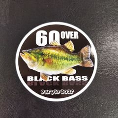 送料無料　Black bass　ブラックバス　６０オーバー！「ブラックバス　６０　OVER　リアルステッカー」（約６０ｍｍ×約６０ｍｍ）