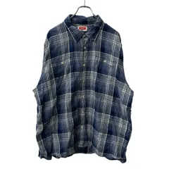 Wrangler 長袖 チェックシャツ 2XL ブルー ラングラー タータンチェック ビッグサイズ 長袖シャツ 古着卸 アメリカ仕入 a709-6085